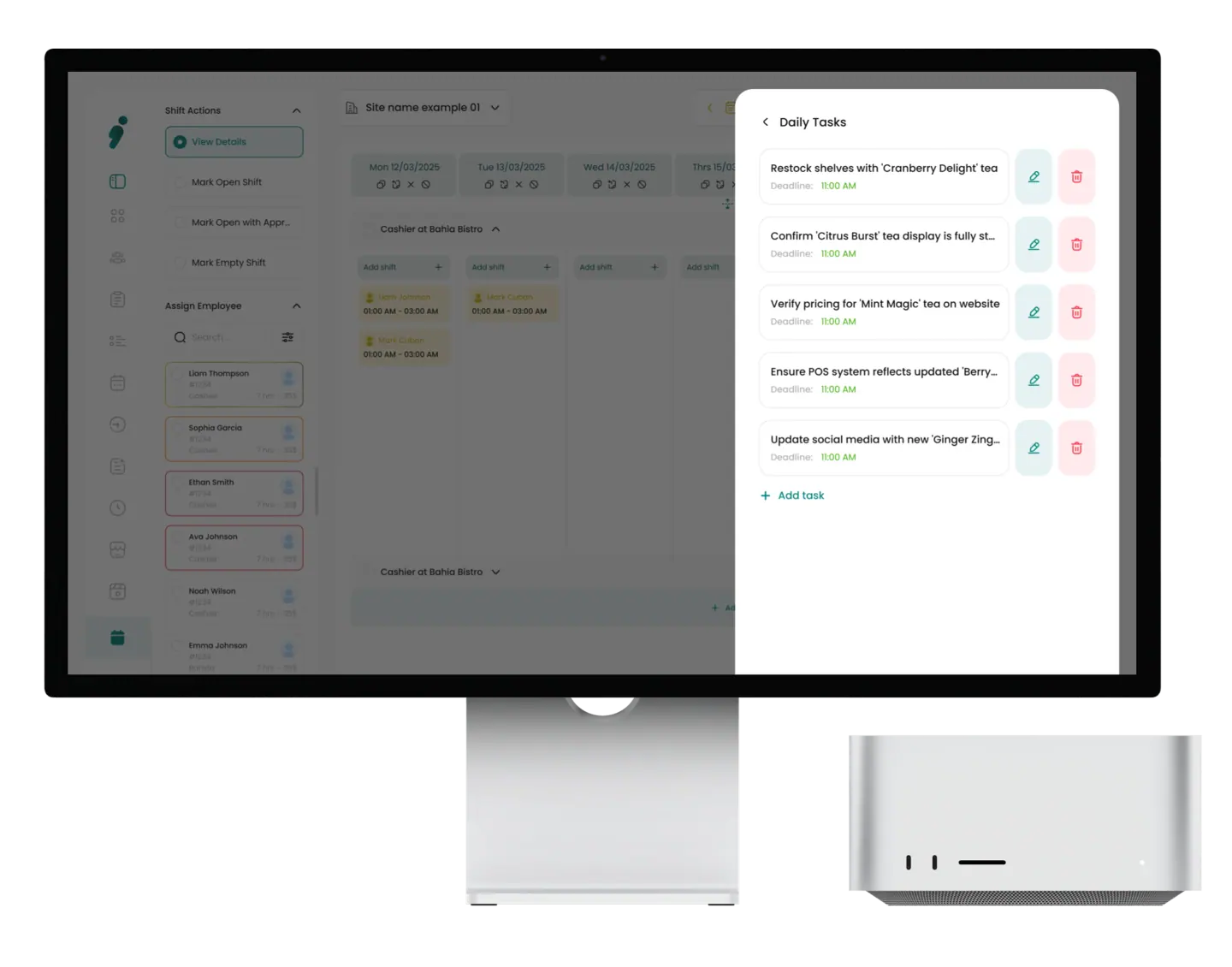 Build the checklist while you build the shift.
