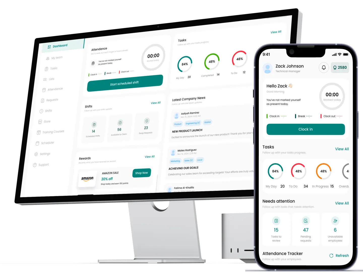 Incentify dashboard — KPIs, tasks and rewards in one platform